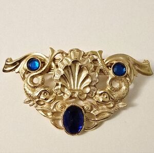 Vintage Art Nouveau France rhinestone hair clip / Weddings cocktails Party prom